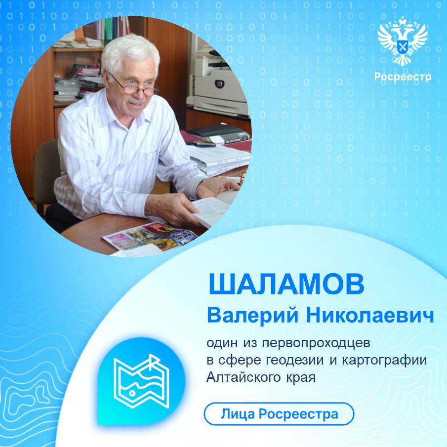 ЛИЦА РОСРЕЕСТРА:  Заслуженный работник геодезии и картографии  Валерий Николаевич ШАЛАМОВ.